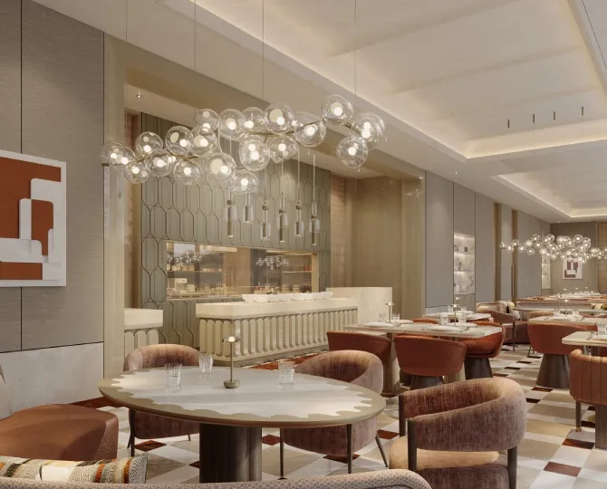 Fine dining restaurant inside the club
