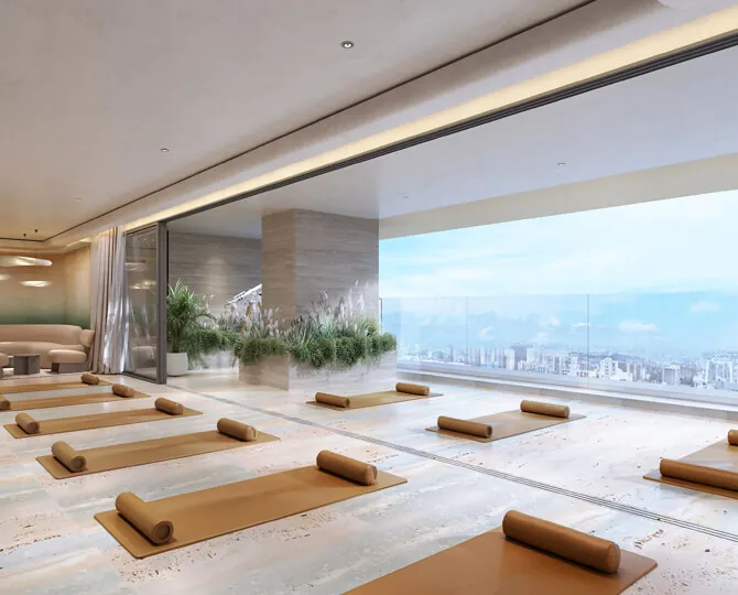 Yoga deck on the 400 ft sky garden at BPTP Gaia Residences